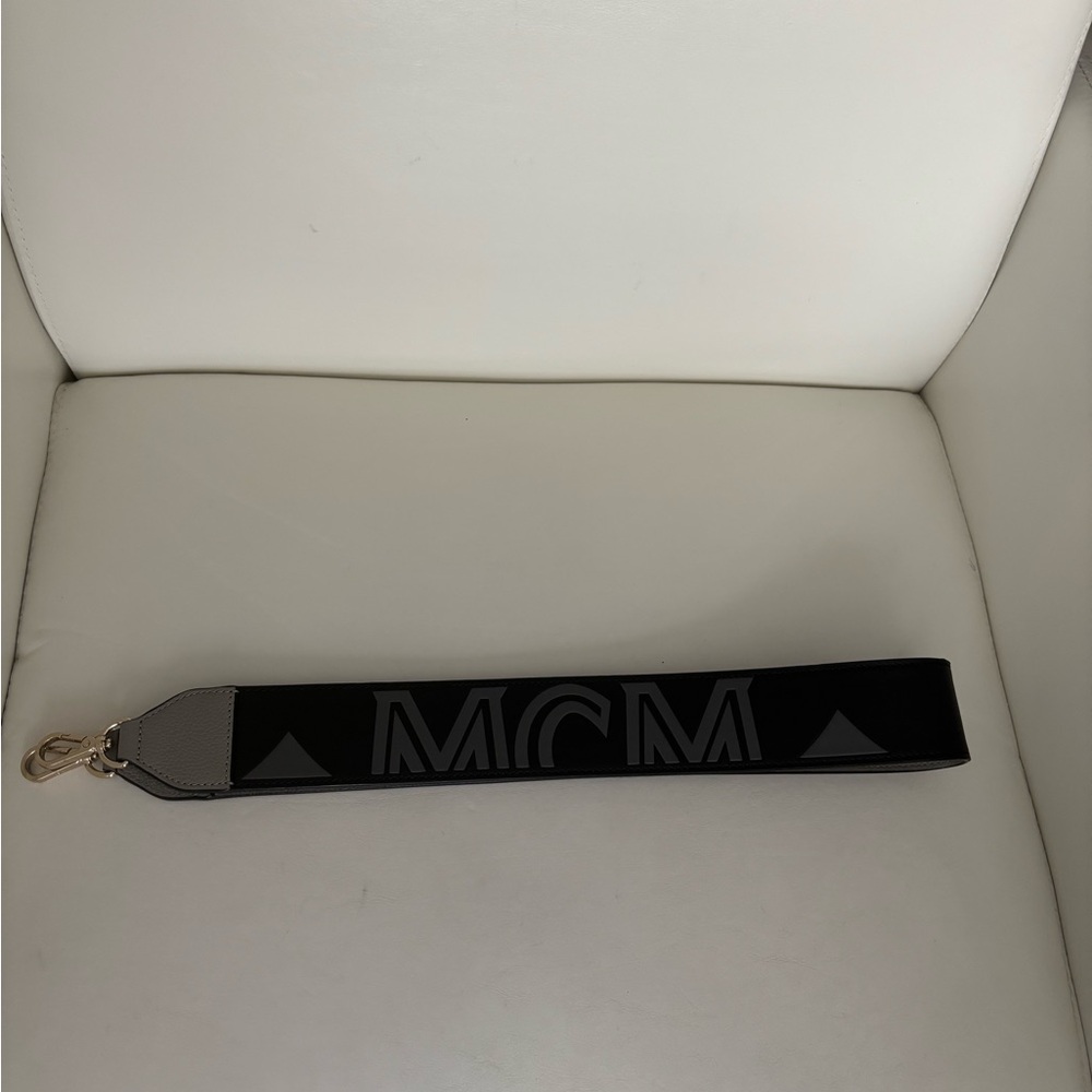 MCM Black and Gray Bag Strap